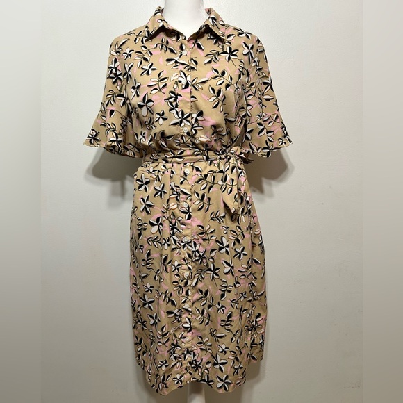 Banana Republic Factory Floral Button Up Shirt Dress - Picture 1 of 13